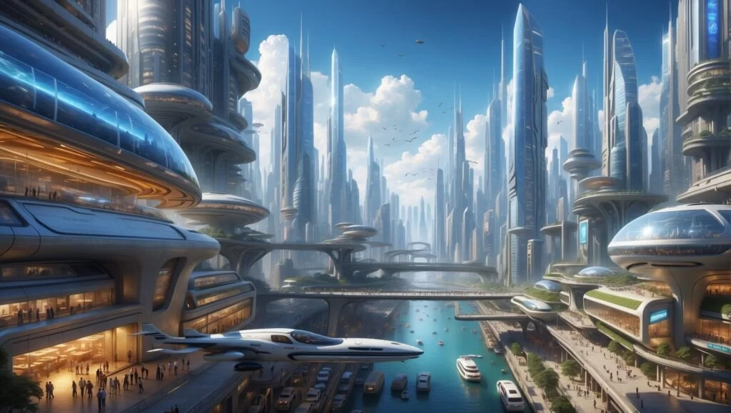 AI Image of a futuristic city setting