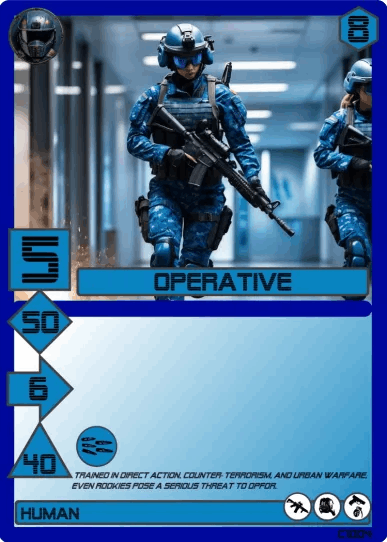 Soldier in the final game card 