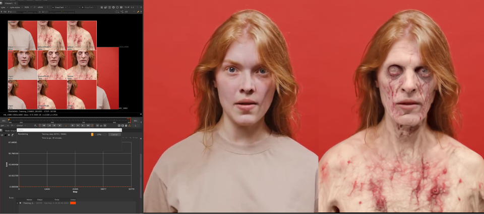 Freddy Chavez's VFX workflow, using Leonardo.Ai to create special effects make up in post-production