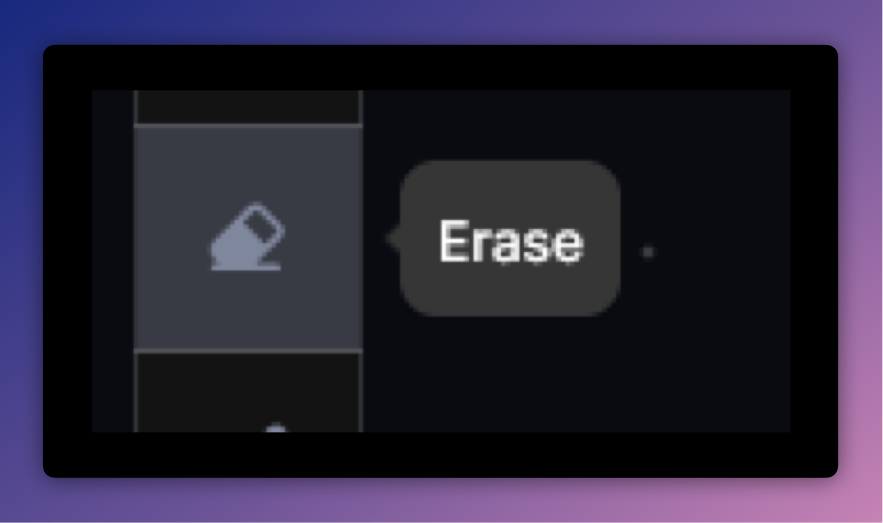 Selecting the eraser tool