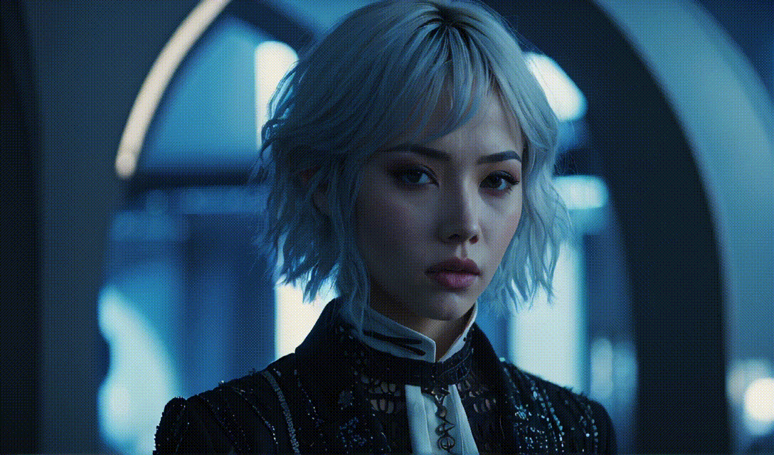 AI video of a woman in a futuristic environment, made with Leonardo.Ai