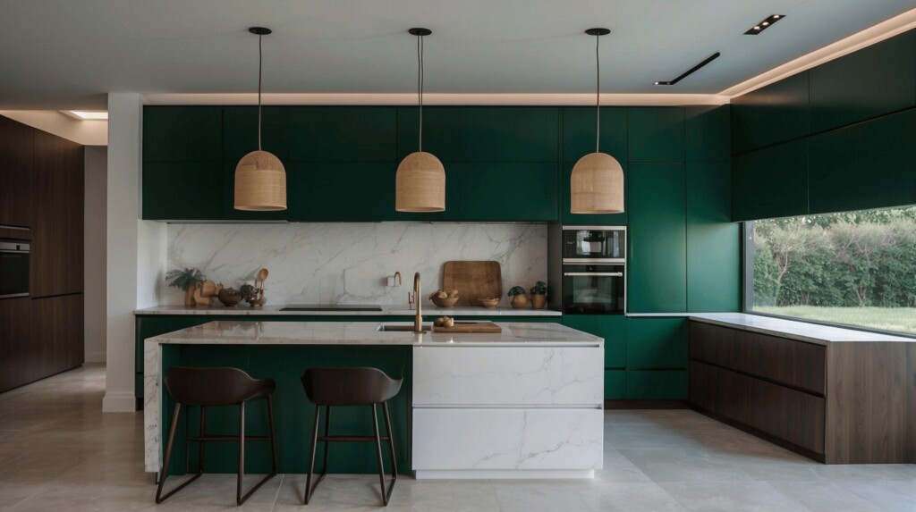 green kitchen ai interior design
