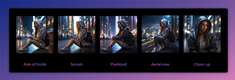 Composition, lighting, and framing examples