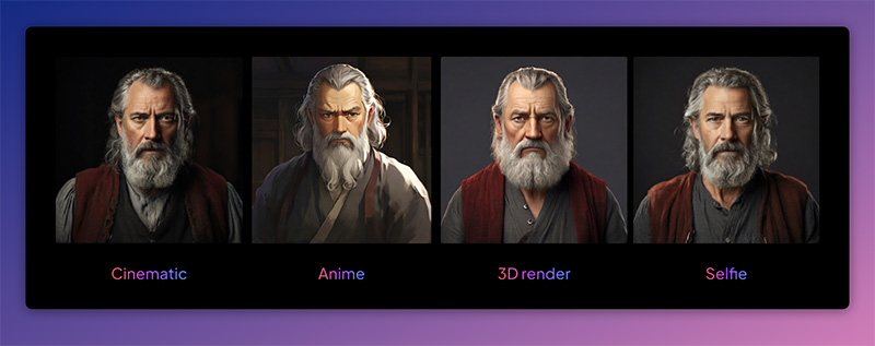 Describing the style for different image output