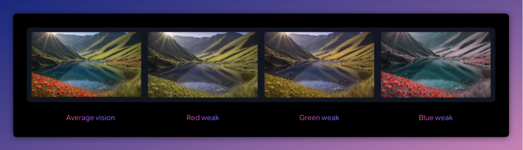 Examples of colour blindness 