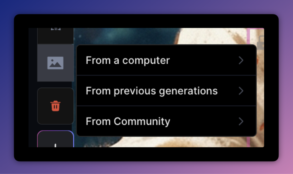 Upload options