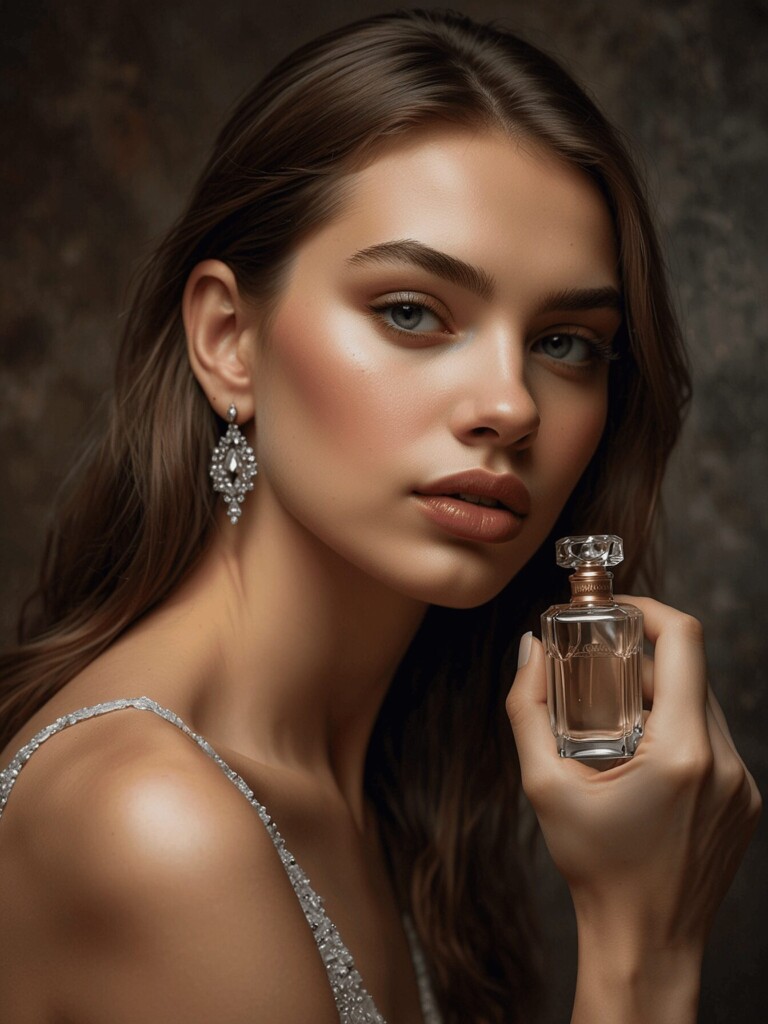 Fashion design character perfume ad