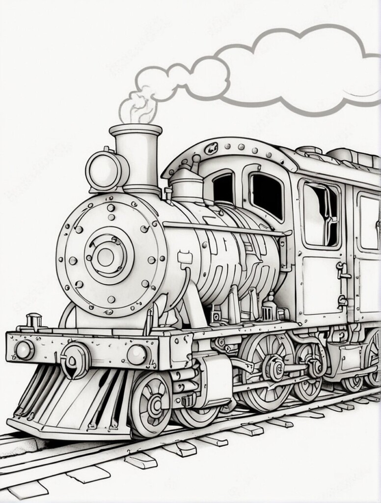 Coloring book train Illustration 