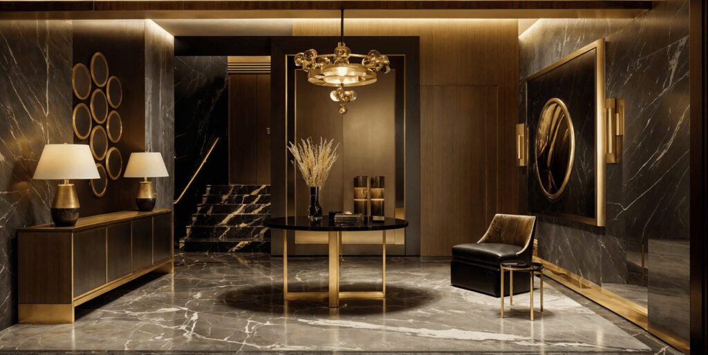 Lobby designed by Fyfe Boyce, Interior design, Leonardo.Ai
