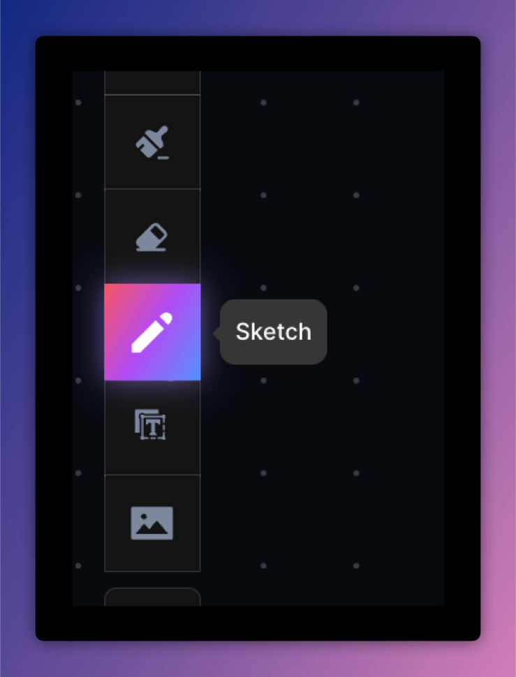 Sketch button in menu