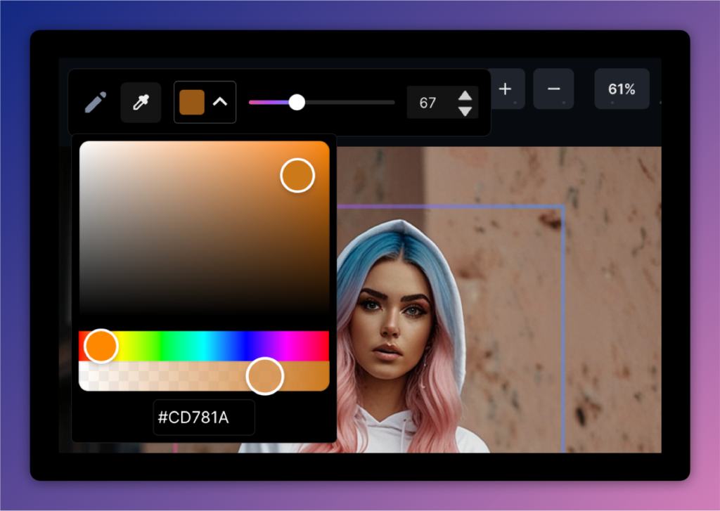 Color palette dropdown