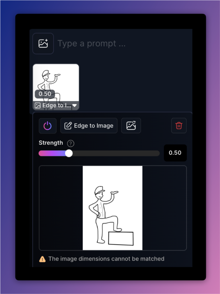 Slider with Edge to Image strenght