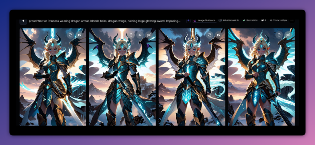 Result image with 4 variations.